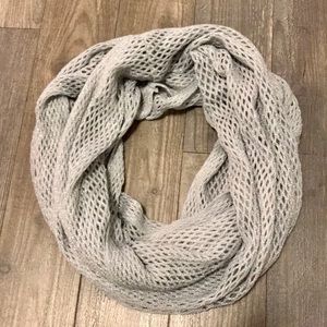 Grey/Silver Mesh Fabric Infinity Scarf